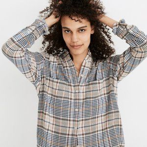 Madewell Flannel Sunday Shirt in Belmont Plaid Size L